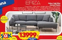 ERİZA LİZBON SAĞ KÖŞE KOLTUK ANTRASİT KETEN ERİZA LİZBON SAĞ KÖŞE KOLTUK ANTRASİT KETEN